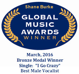 Shane Burke, Singer Songwriter and Winner of Global Music Awards